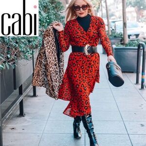Cabi Red Leopard Print Dress
